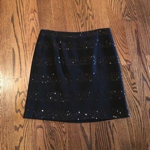 NWT Loft black skirt with sequins size 10